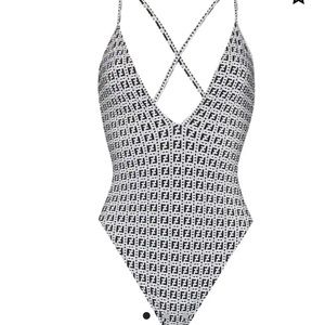Authentic Fendi One-piece swimsuit knit fabric FF